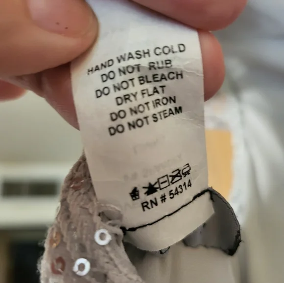 B. Darlin silver sequined v cut front, low cut back, prom/gown. Size 3/4 - Picture 9 of 16